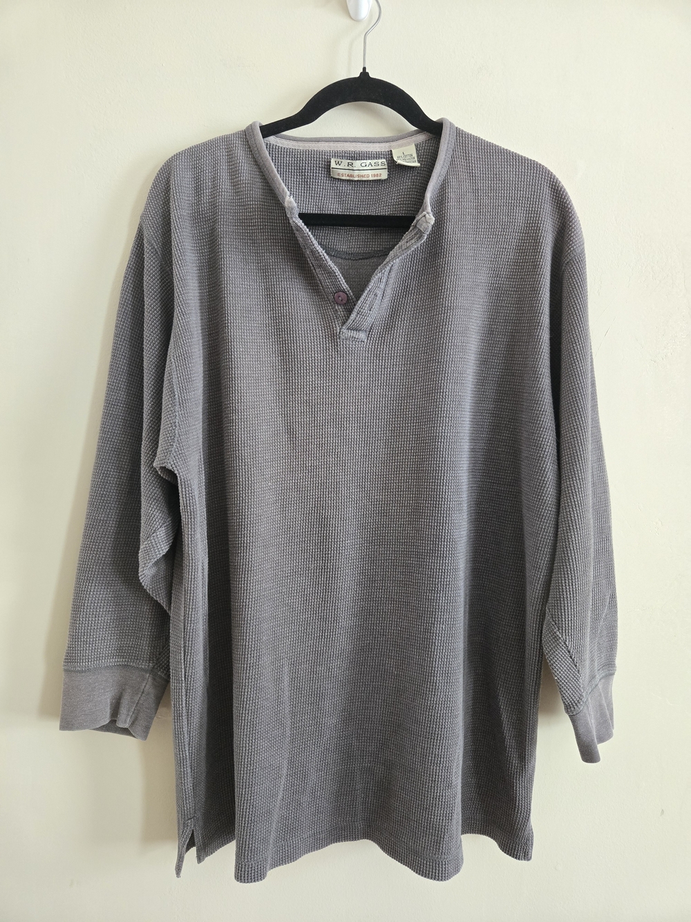 Boyfriend’s Gray Thermal Henley Shirt
